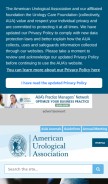 How auanet.org looks like on a mobile device such as an iPhone.