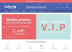 How aubert.com looks like on a tablet such as an iPad.