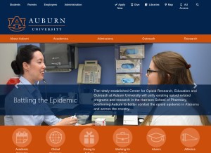 How auburn.edu looks like on a tablet such as an iPad.