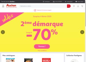 How auchan.fr looks like on a tablet such as an iPad.