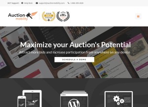How auctionmobility.com looks like on a tablet such as an iPad.