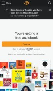 How audible.com looks like on a mobile device such as an iPhone.