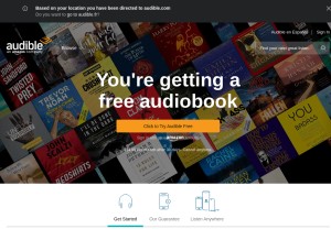 How audible.com looks like on a tablet such as an iPad.