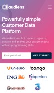 How audiens.com looks like on a mobile device such as an iPhone.
