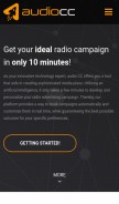 How audio-cc.com looks like on a mobile device such as an iPhone.