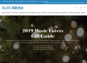How audioadvice.com looks like on a tablet such as an iPad.