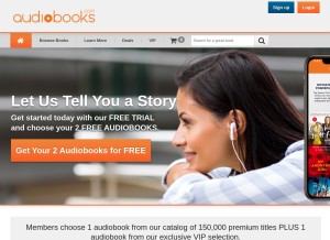 How audiobooks.com looks like on a tablet such as an iPad.