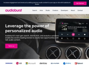 How audioburst.com looks like on a tablet such as an iPad.