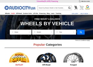 How audiocityusa.com looks like on a tablet such as an iPad.