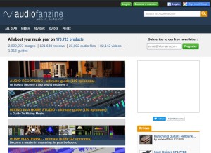 How audiofanzine.com looks like on a tablet such as an iPad.
