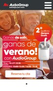 How audiogroup.es looks like on a mobile device such as an iPhone.