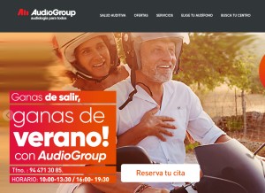 How audiogroup.es looks like on a tablet such as an iPad.