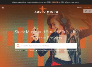 How audiomicro.com looks like on a tablet such as an iPad.
