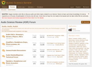 How audiosciencereview.com looks like on a tablet such as an iPad.