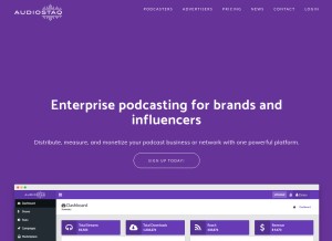 How audiostaq.com looks like on a tablet such as an iPad.
