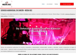 How audiovisualcancun.com looks like on a tablet such as an iPad.