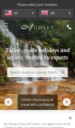 How audleytravel.com looks like on a mobile device such as an iPhone.