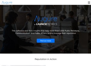 How augure.com looks like on a tablet such as an iPad.