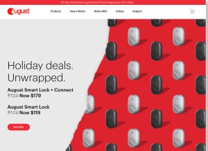 How august.com looks like on a tablet such as an iPad.