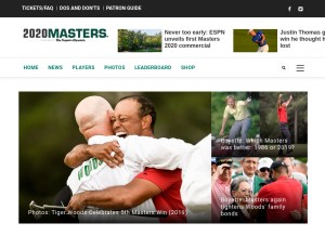 How augusta.com looks like on a tablet such as an iPad.