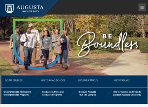 How augusta.edu looks like on a tablet such as an iPad.