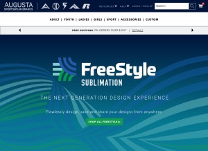 How augustasportswear.com looks like on a tablet such as an iPad.