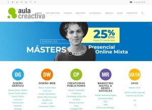 How aulacreactiva.com looks like on a tablet such as an iPad.