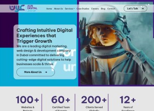 How aundigital.ae looks like on a tablet such as an iPad.
