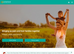 How aupairworld.com looks like on a tablet such as an iPad.