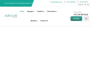 How auraluxme.com looks like on a tablet such as an iPad.