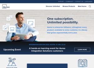 How aurea.com looks like on a tablet such as an iPad.