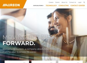 How aureon.com looks like on a tablet such as an iPad.