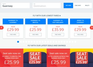 How aurigny.com looks like on a tablet such as an iPad.