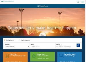 How aurorahealthcare.org looks like on a tablet such as an iPad.