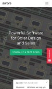 How aurorasolar.com looks like on a mobile device such as an iPhone.