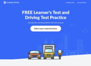 How aussie-driver.com looks like on a tablet such as an iPad.