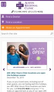 How austinregionalclinic.com looks like on a mobile device such as an iPhone.