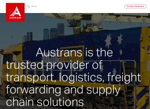 How austrans.net.au looks like on a tablet such as an iPad.