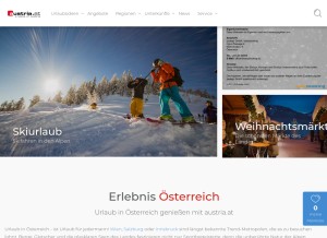 How austria.at looks like on a tablet such as an iPad.