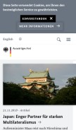 How auswaertiges-amt.de looks like on a mobile device such as an iPhone.