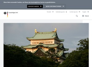 How auswaertiges-amt.de looks like on a tablet such as an iPad.