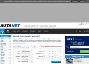 How autanet.cz looks like on a tablet such as an iPad.