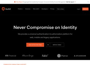 How auth0.com looks like on a tablet such as an iPad.