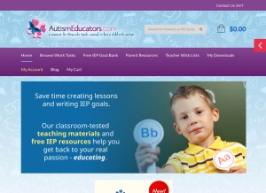 How autismeducators.com looks like on a tablet such as an iPad.