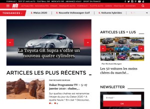 How auto-moto.com looks like on a tablet such as an iPad.