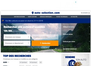 How auto-selection.com looks like on a tablet such as an iPad.