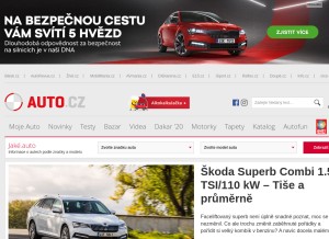 How auto.cz looks like on a tablet such as an iPad.