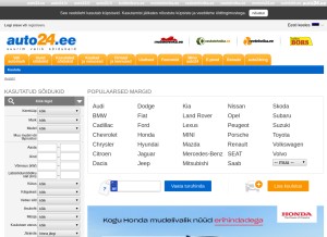 How auto24.ee looks like on a tablet such as an iPad.