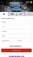 How autobazar.sk looks like on a mobile device such as an iPhone.