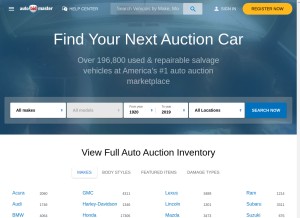 How autobidmaster.com looks like on a tablet such as an iPad.